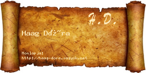 Haag Dóra névjegykártya